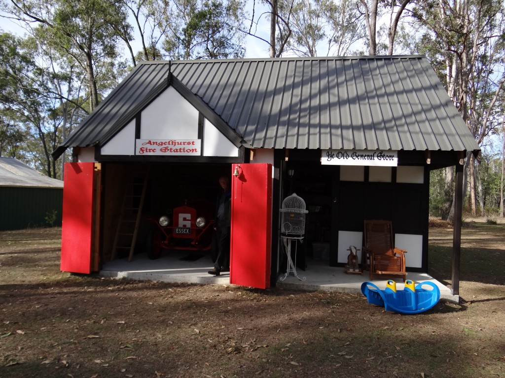 The village fire station was built to house Tery’s red Essex as it always reminded his kids of a fire engine.